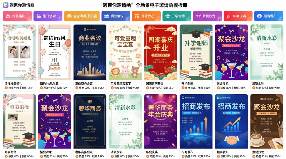 亲子活动电子请柬干货｜可爱模板+温馨版式，零基础速做，一键群发超省心